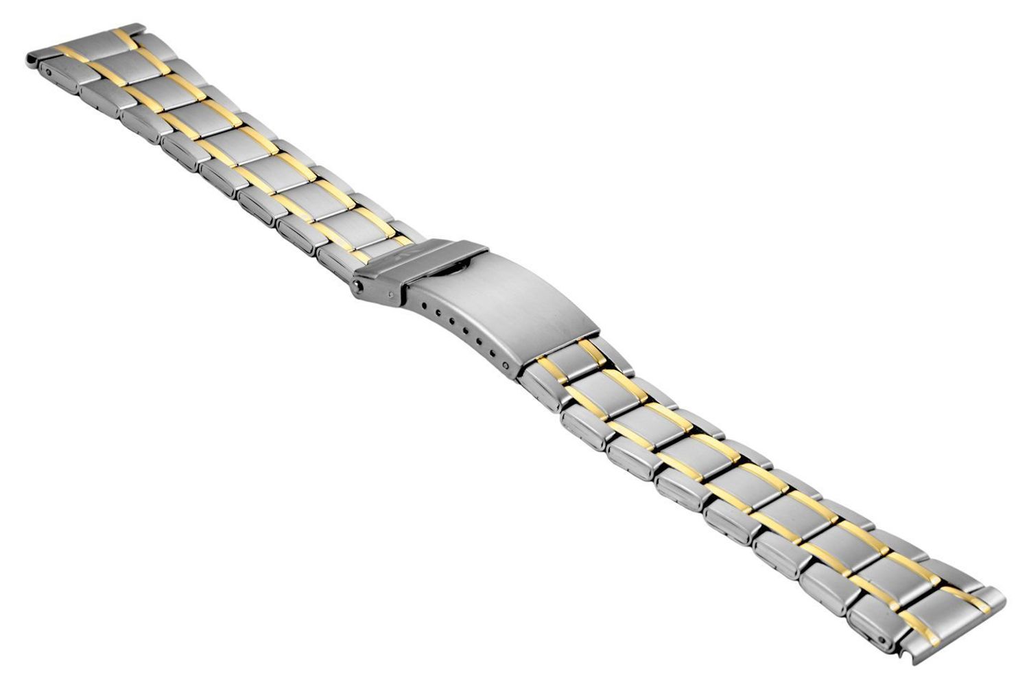 Bransoleta do zegarka Bisset srebrno-złota stalowa 22mm ZEGBR-12224.jpg